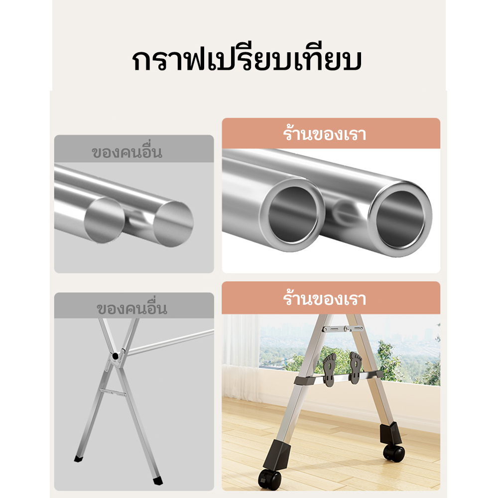 LTROP ราวตากผ้าพับได้ 24075140CM ราวตากผ้าสแตนเลส ปรับขนาดได้ฟรี ราวแขวนผ้าสแตนเลส รับน้ําหนักได้สูง