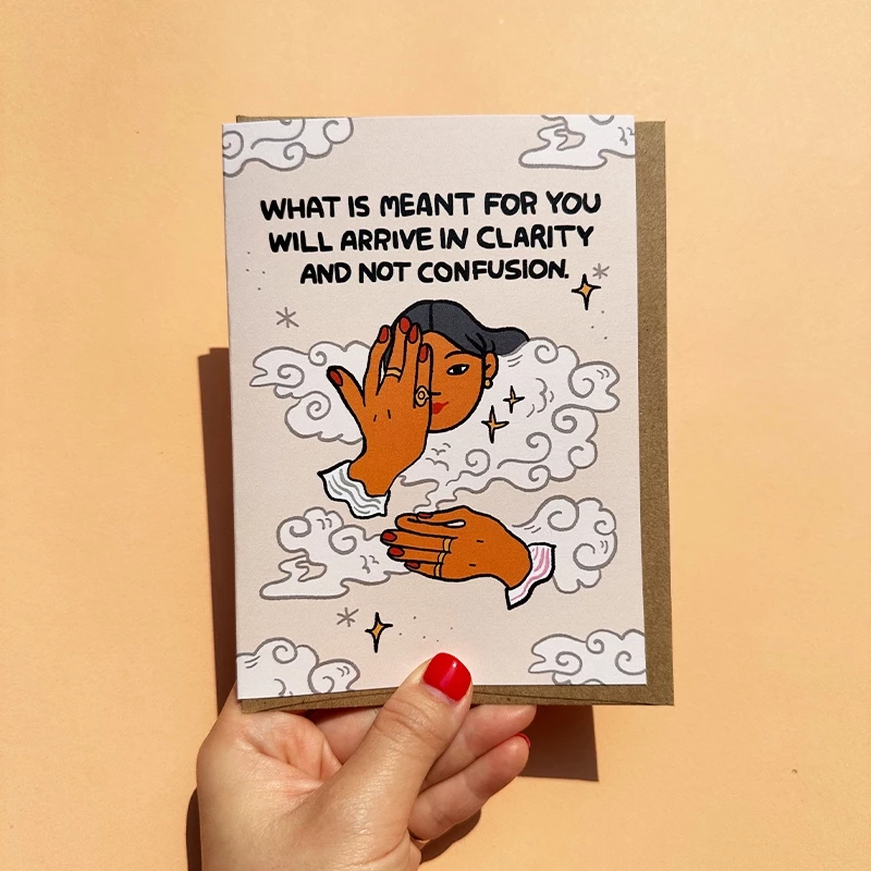 การ์ด What is meant for you will arrive in clarity การ์ดคำพูดซึ้งๆ ให้กำลังใจ พร้อมซอง | encouragement heartwarming card — ของมงคลหมวดไลฟ์สไตล์และของขวัญ