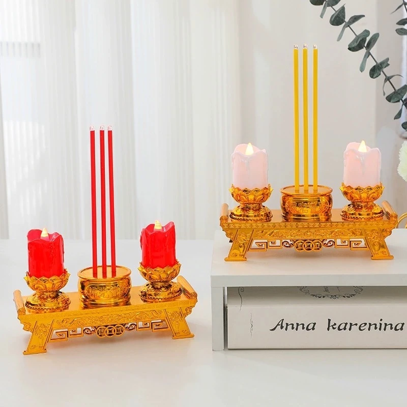ชุดธูปเทียน LED ธูป3ดอก+เทียน เทียนสำหรับไหว้พระ ไหว้เจ้า ใช้ถ่าน3A เทียนปลอม รุ่น 3769 — ของมงคลหมวดเครื่องรางและวัตถุมงคล