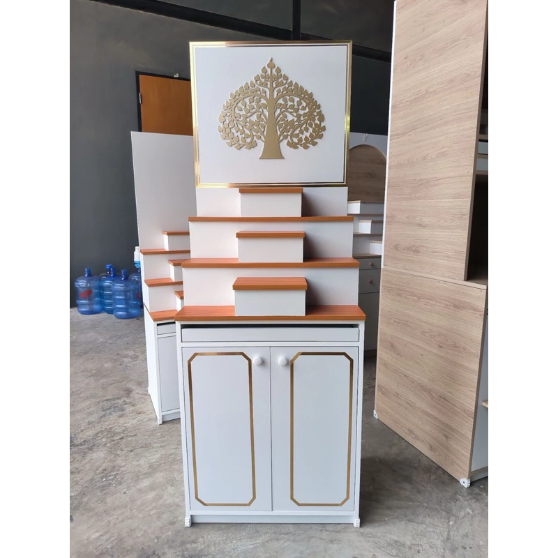 โต๊ะบูชาพระแบบยื่นไหว้ สูง170 กว้าง60 ลึก40 ซม มีถาดวางของไหว้ ที่เก็บของ2ชั้น (ค่าจัดส่งชำระปลายทางครับ) — ของมงคลหมวดพิธีและความเชื่อ
