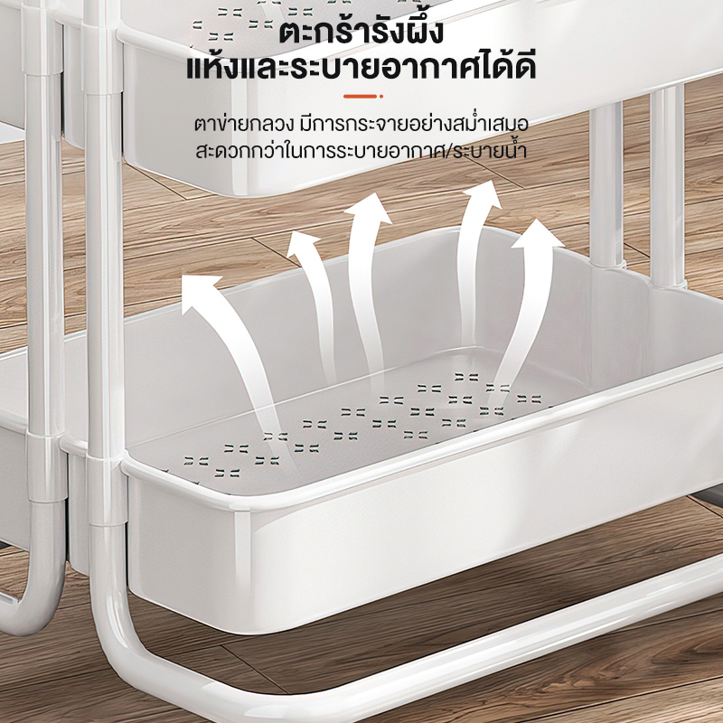 ชั้นวางของมีล้อ 34ชั้น ชั้นวางรถเข็น อุปกรณ์ครัว ของในครัว ของตกแต่งบ้าน ของเหล็ก ตระกร้า