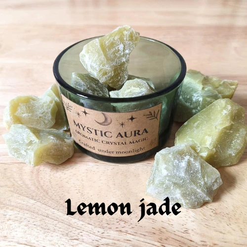 หินเลมอนเจดก้อนดิบ 3–4 ซม. 🍋 Lemon Jade หินแท้ เสริมโชคลาภ พลังงานสดใส ใช้ตกแต่งและเป็นหินอโรม่า — ของมงคลหมวดเครื่องรางและวัตถุมงคล