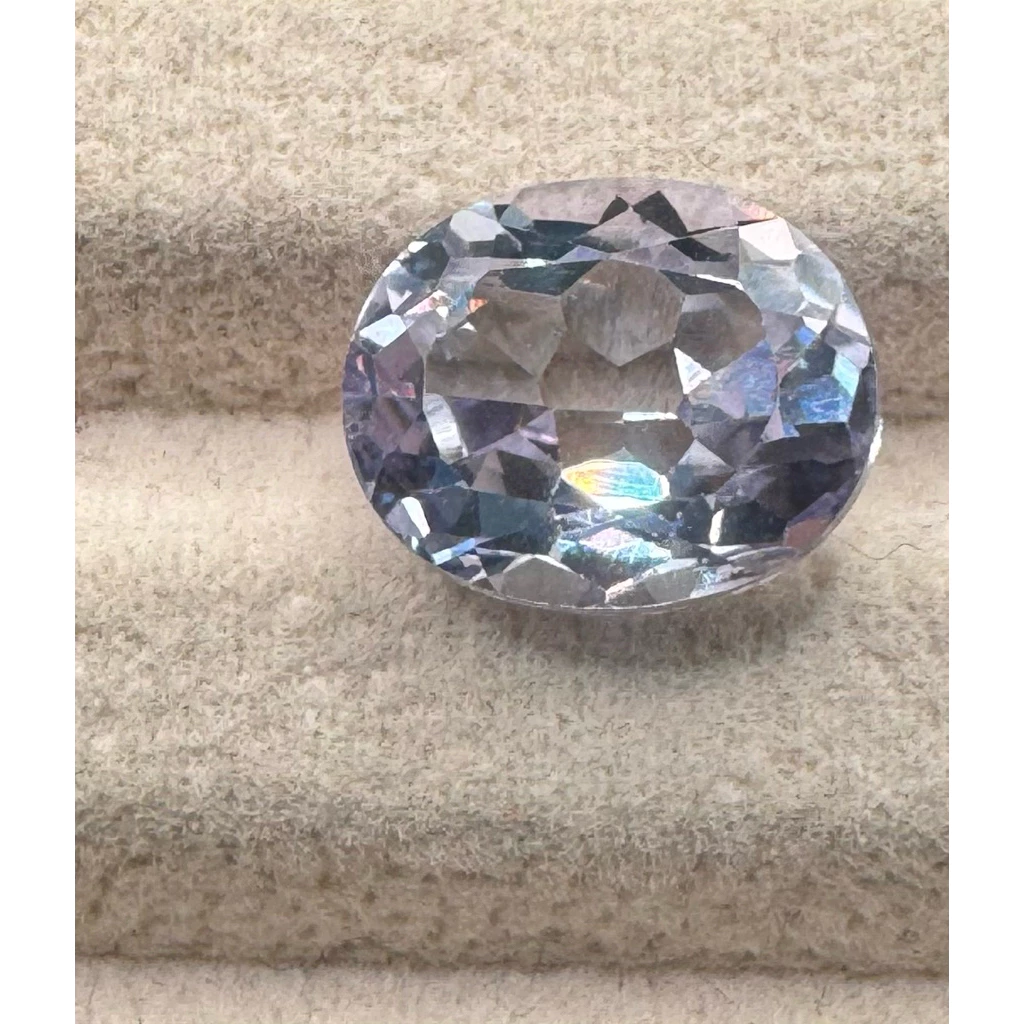 6.3cts Lab grownBlue Aquamarine Gemstone - Oval Shape -อะความารีน 6.3ctกะรัต 12.8x9.6mm — ของมงคลหมวดเครื่องรางและวัตถุมงคล