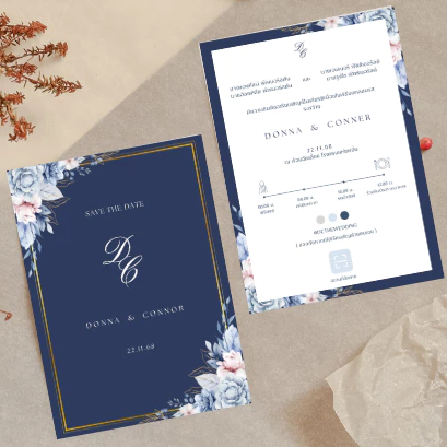 การ์ด การ์ดงานแต่ง การ์ดแต่งงาน หน้าหลัง 5X7 พร้อมซอง แต่งงาน สวยๆ เรียบหรู เท่ๆ เก๋ๆ พิมพ์ 2 ด้าน 100-300ใบ — ของมงคลหมวดความรักและความสัมพันธ์