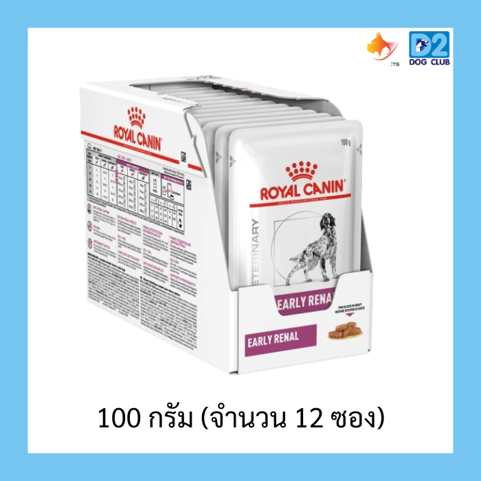 Royal Canin Early Renal Dog Pouch อาหารเปียกสุนัขสำหรับสุนัขโรคไต ขนาด 100 g x 12 ซอง