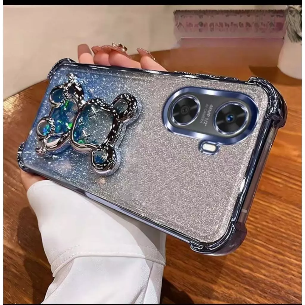 เคสโทรศัพท์ กริตเตอร์ หรูหรา สำหรับ Xiaomi Redmi15 A5 A7Pro A3 POCO C71 เคส กันกระแทกมุม กันกล้อง ลายหมีตู้น้ำ น่ารัก