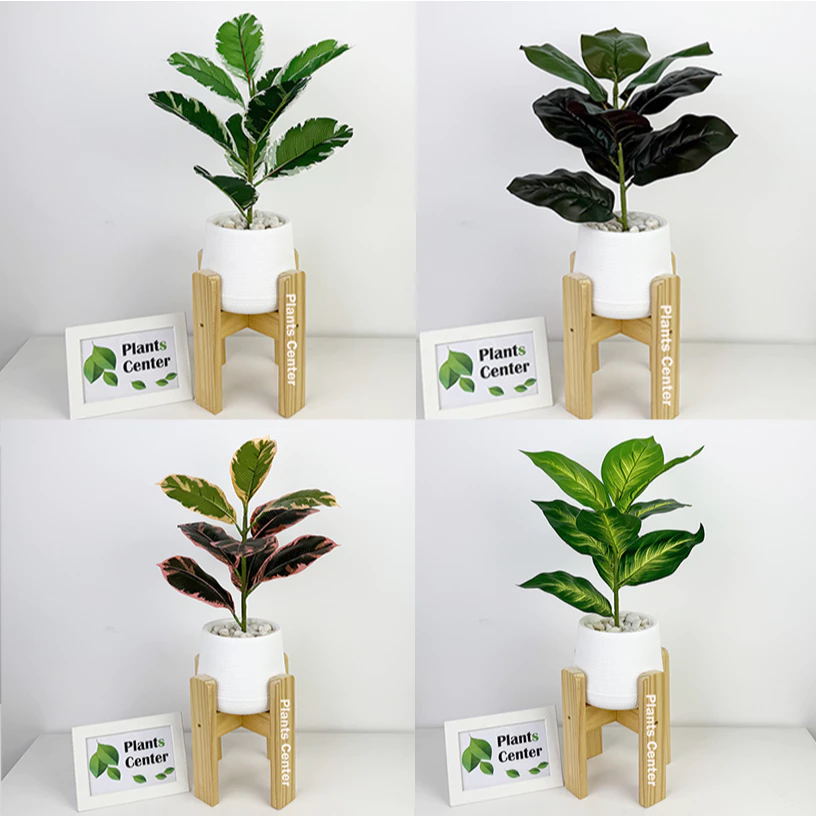 Plants Center   P008 ต้นไม้ปลอม 9ใบ สูง 45-55ซม รวมไม้ยอดนิยม ไม้มงคล ตกแต่งบ้าน แต่งสวน