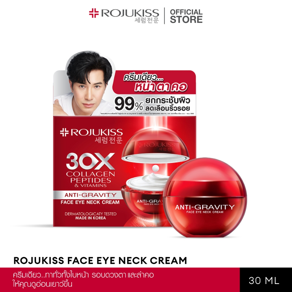 ANTI-GRAVITY Face Eye Neck Cream 30ml โรจูคิส ครีมยกกระชับ บำรุงผิวหน้า ตา คอ