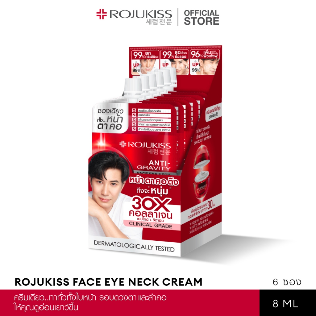 ANTI-GRAVITY Face Eye Neck Cream 8ml โรจูคิส ครีมยกกระชับ บำรุงผิวหน้า ตา คอ