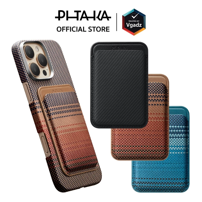 Pitaka ที่เก็บบัตรติดหลังมือถือ รุ่น Magnetic Woven Wallet