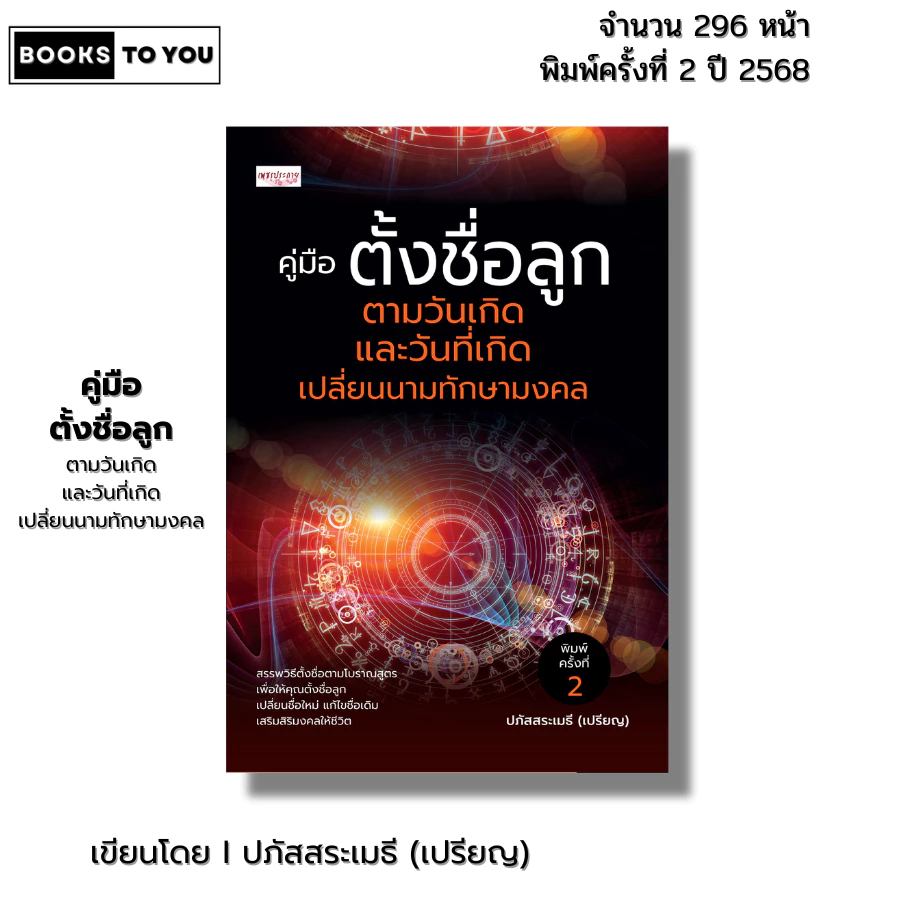 หนังสือ คู่มือตั้งชื่อลูก ตามวันเกิดและวันที่เกิดเปลี่ยนนามทักษามงคล I เขียนโดยปภัสสระเมธี (เปรียญ) — ของมงคลหมวดการตั้งชื่อ