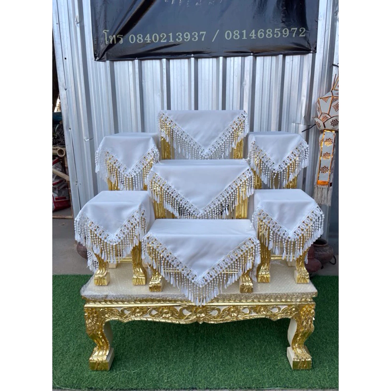 ผ้าคลุมโต๊ะหมู่บูชา ผ้ารองพาน ผ้าคลุมโต๊ะหมู่บูชาขนาด 50 × 50 เซนติเมตร ราคา/ชิ้น — ของมงคลหมวดพิธีและความเชื่อ