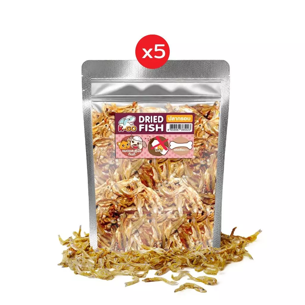Bok Bok ขนมน้องหมา ปลากรอบ 50 กรัม 5 ซอง ไม่ปรุงรส ไม่เติมเกลือ อบแห้ง ทานได้ทั้งน้องหมาและน้องแมว
