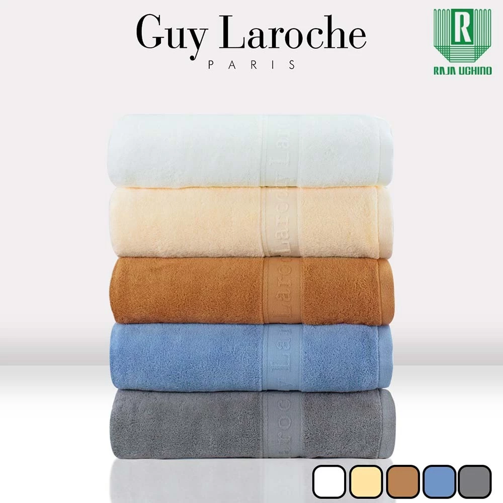 GUY LAROCHE Towel ผ้าขนหนูพรีเมี่ยม ผ้าเช็ดตัว ขนาด 70x140 cm. เช็ดผมขนาด 38x80 cm. คอตตอน100%  แอนตี้แบคทีเรีย (TGC202)
