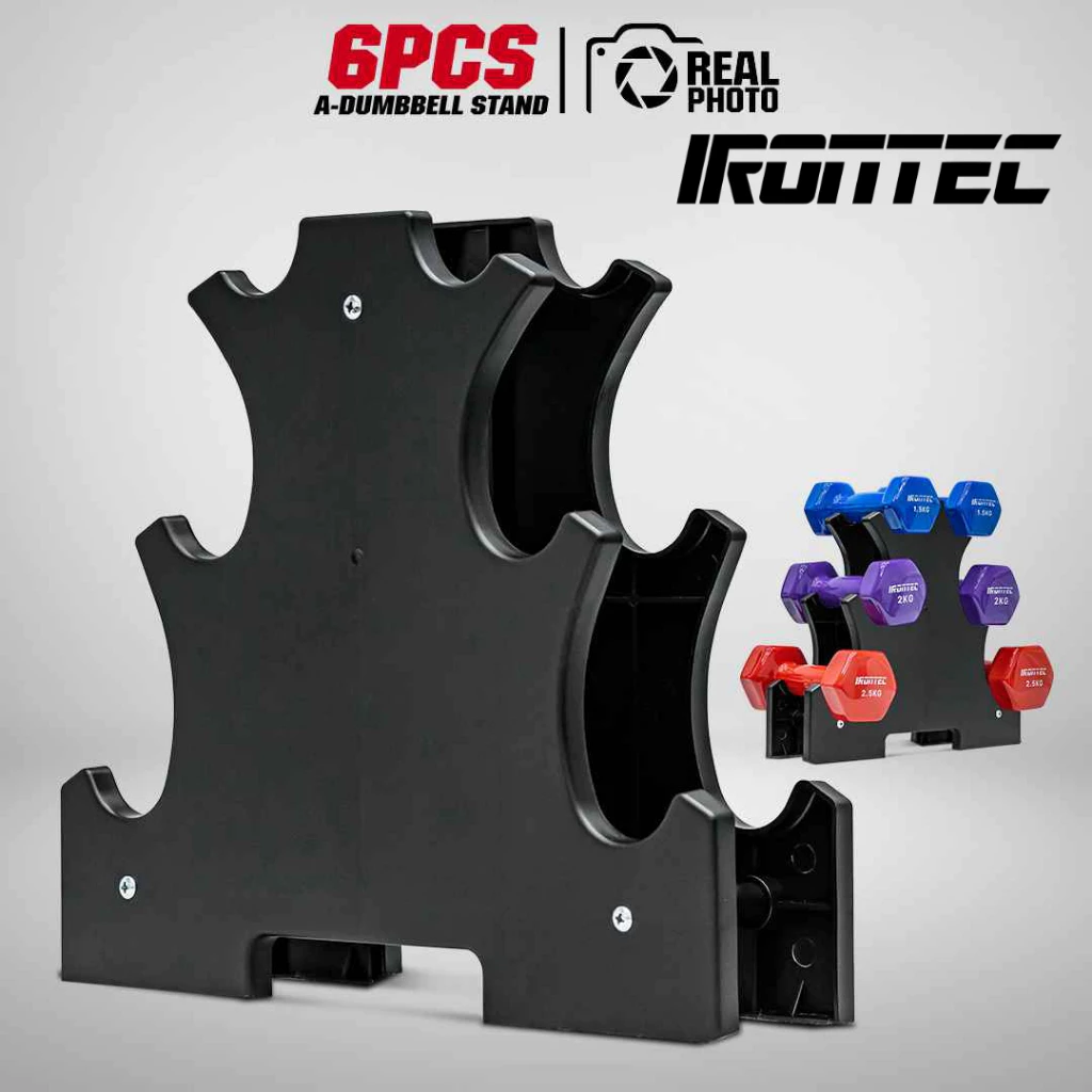 ชั้นวางดัมเบล 3 ระดับ ทรง A (A-RACK-DUMBBELL)- เครื่องออกกำลังกาย แบรนด์ IRONTEC