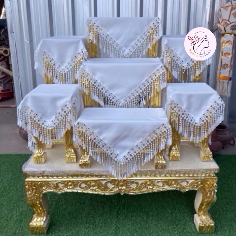 ผ้าคลุมโต๊ะหมู่บูชาสีขาวระบายลูกไม้ ขนาด 50 × 50 เซนติเมตร ผ้าคลุมพาน ผ้าคลุมโต๊ะหมู่บูชา ราคา/ชิ้น — ของมงคลหมวดพิธีและความเชื่อ