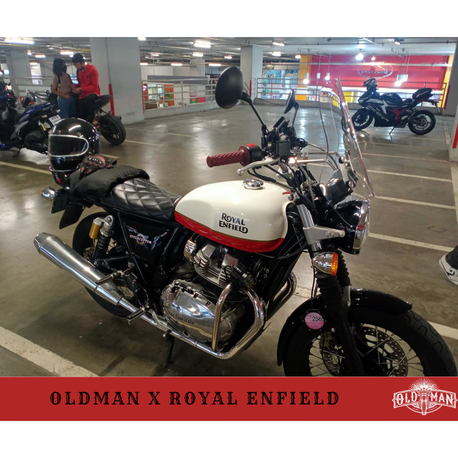 ชิวหน้ามอไซค์  แบรนด์ Oldman แท้100% ชิวบังลม ชิวหน้าไฟกลม ชิวหน้าแต่ง ชิวแต่ง Royal Enfield