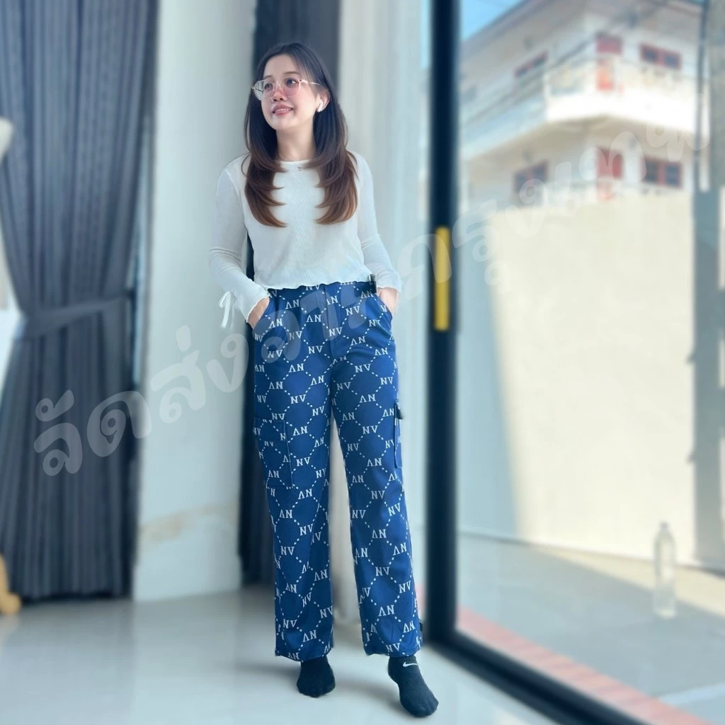 กางเกงคาโก้ ผ้าเกาหลี ลายใหม่ ผ้าหนา นุ่ม ยืด ผ้าเนื้อดี ส่งจากไทย — ของมงคลหมวดไลฟ์สไตล์และของขวัญ