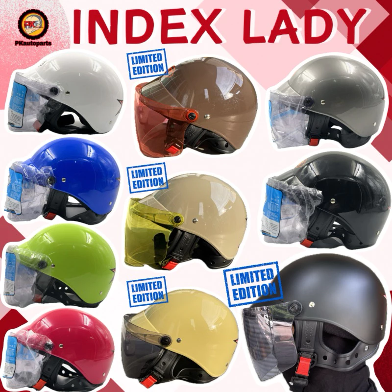หมวกกันนอคครงใบ Index Lady (แถมกระจกหน้า)