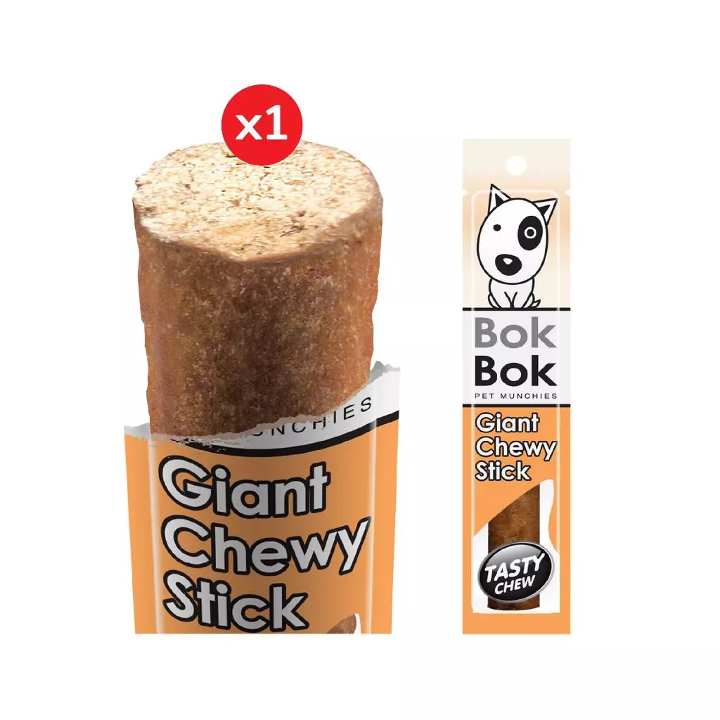Bok Bok ขนมน้องหมา ไจแอ้นชิววี่ ขนมน้องหมาทำจากเนื้อปลา 1 แท่ง