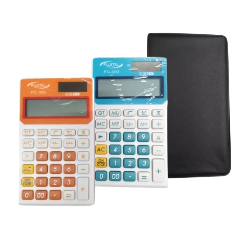 เครื่องคิดเลข Fujitel (ฟูจิเทล)12 หลักรุ่น FC-300 เครื่องเล็ก**ขอสงวนสิทธิ์ในการเลือกสี**(ราคาต่อ 1 เครื่อง) — ของมงคลหมวดเลขมงคล