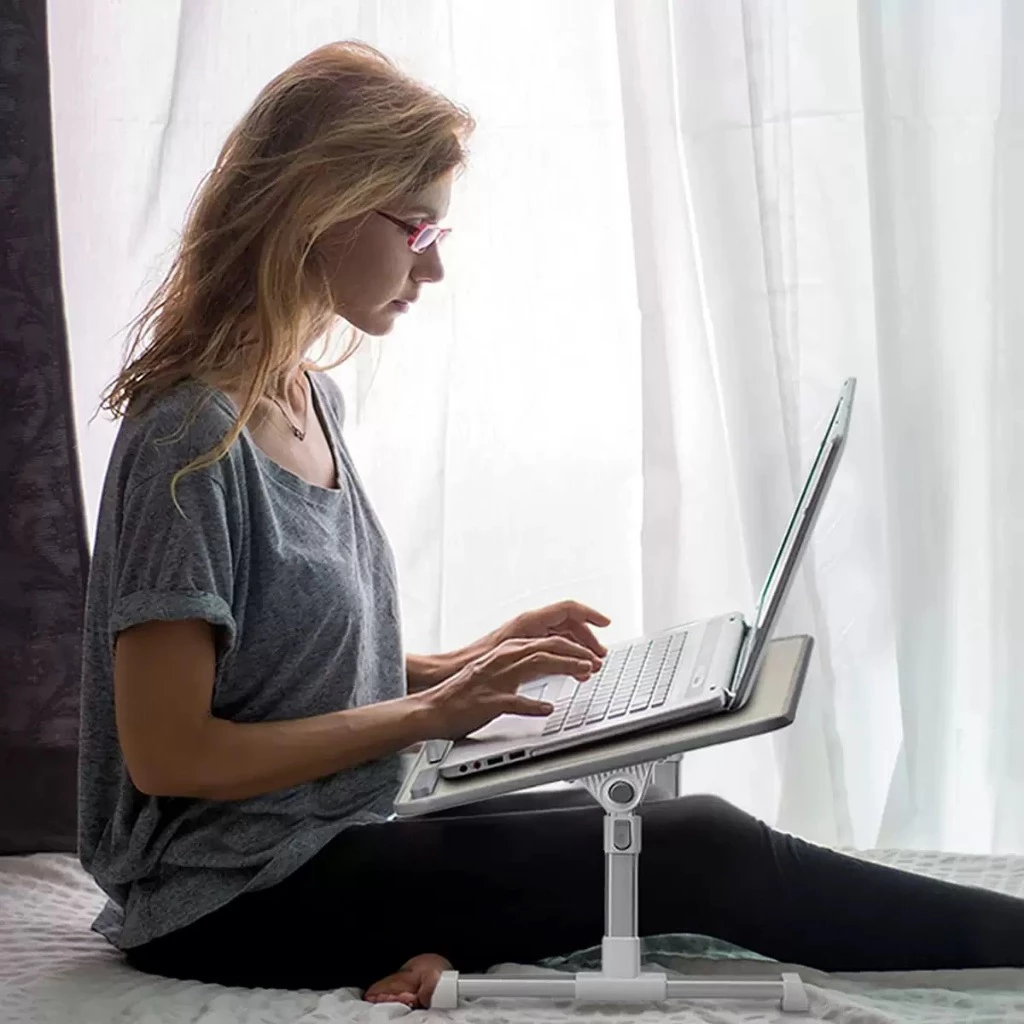 Laptop stands โต๊ะวางโน๊ตบุค ที่วางโน้ตบุค ขนาดพกพา ปรับสูงต่ำได้ พับเก็บง่ายสะดวก โต๊ะวางคอมแล็ปท๊อป สีเขียว (gray)