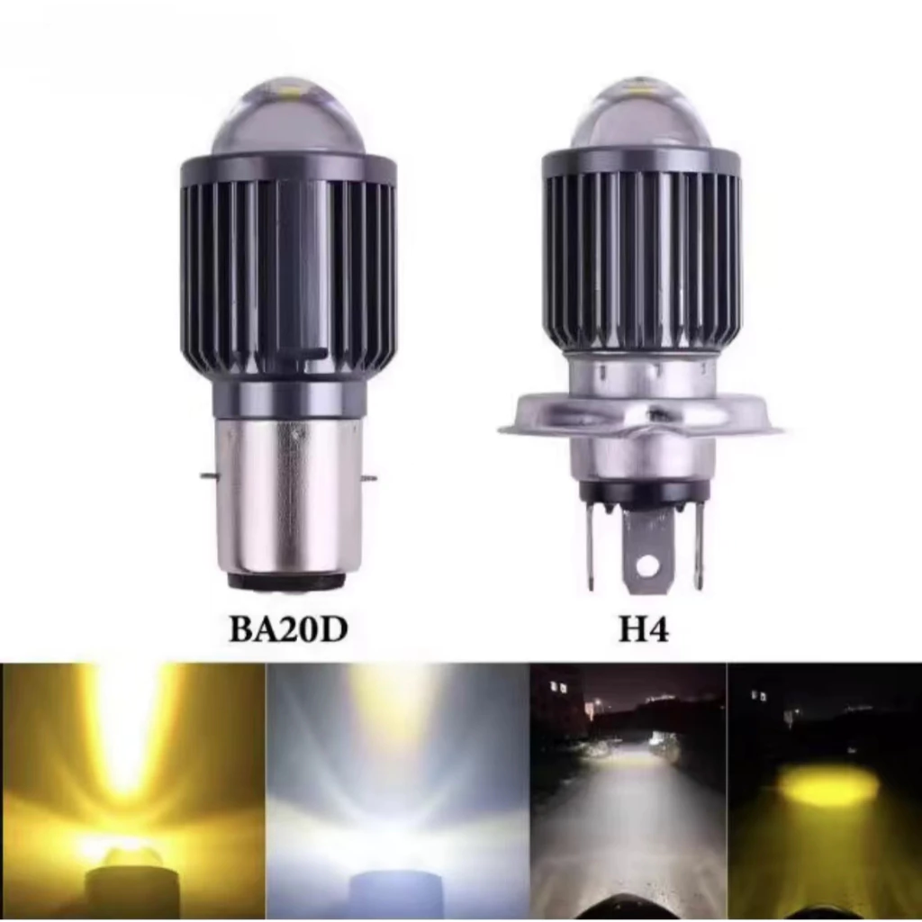 12-80V P15D LED H4 LED BA20D LED COB LED ไฟหน้ารถจักรยานยนต์สีขาว-เหลือง Hi โคมไฟ Lo อุปกรณ์เสริม