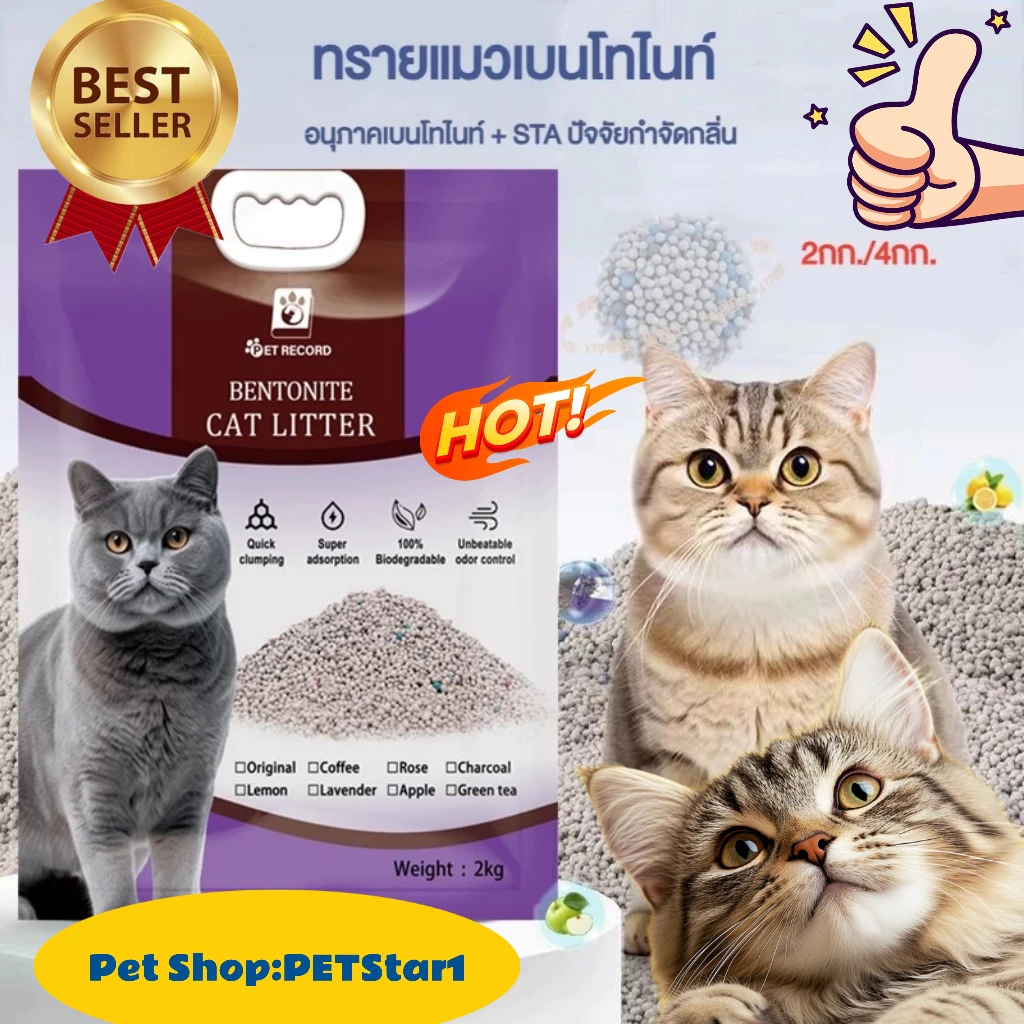 2 กิโล/ถุง ทรายแมวเบนโทไนท์ ทรายแมว ทรายแมวพองตัว ห้องน้ำแมว ดินเหนียวสะอาด ถังขยะแมว มี 6L กลิ่น ใช้งานง่าย ซึมซับได้ดี พร้อมจัดส่งด่วน