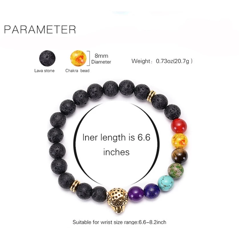 หินมงคล หินนำโชค สร้อยหิน มงคล กำไล นำโชค หินมงคล จักระ Rainbow LGBT Natural Chakra Lava Stone — ของมงคลหมวดเครื่องรางและวัตถุมงคล
