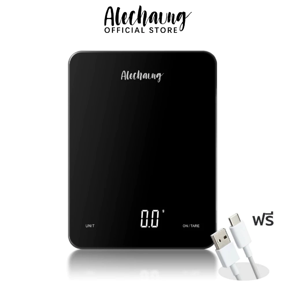 Alechaung ตาชั่งครัว เครื่องชั่งน้ำหนักอาหาร5KG Kitchen scale ตาชั่ง จอแสดงผล LED
