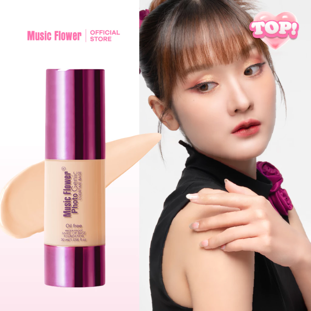[Music Flower] Photo Genic รองพื้นเนื้อครีมบางเบากันน้ำคุมมัน ไม่เหนียวเหนอะหนะ 30 ML.