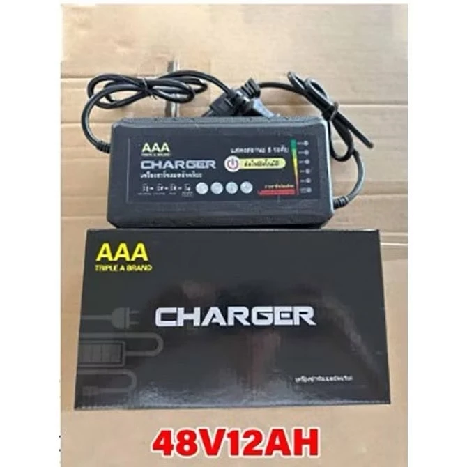 (ไฟ 6 ดวงรุ่นใหม่ล่าสุด)กล่องชาร์จจักรยานไฟฟ้า 48v20ah **มีรับประกัน**/มีระบบตัดไฟเมื่อแบตเต็ม