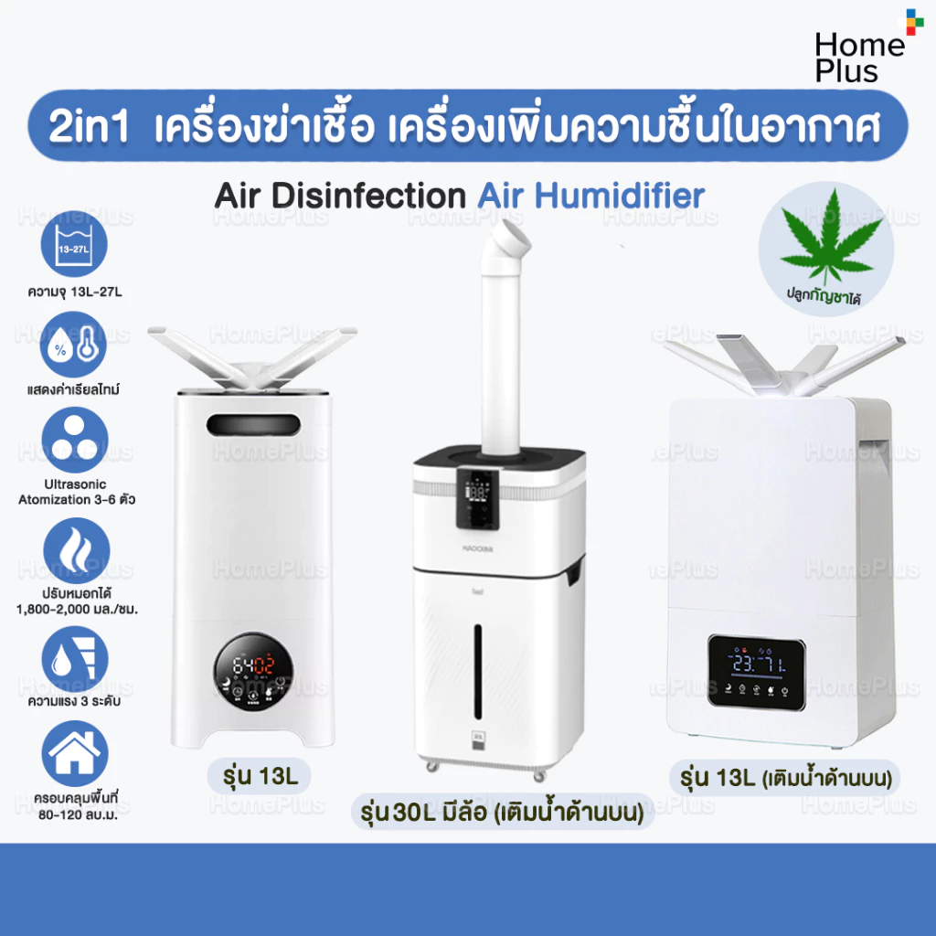 2in1 เครื่องพ่นฆ่าเชื้อ เครื่องเพิ่มความชื้นในอากาศ 13L 30L ทำงานระบบ atomization โรงเรือน ต้นไม้ Clinic เครื่องพ่นหมอก