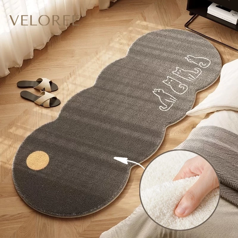 VELOREE พรม พรมปูพื้น พรมน่ารัก พรมปูพื้นห้องนอน ตกแต่งห้องนอน วัสดุแคชเมียร์เทียม พรมรองเก้าอี้ พรมขนสั้น หนานุ่ม