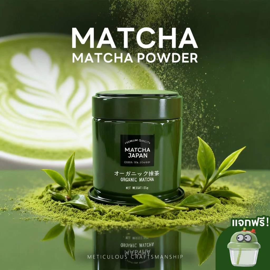 Japan matcha  ของแท้ 100% จากญี่ปุ่น ผงมัทฉะพรีเมี่ยม 50 กรัม ไม่มีสารเติมแต่ง สี กลิ่น ครีมเทียม รสชาติไม่ขม ไม่ฝาด