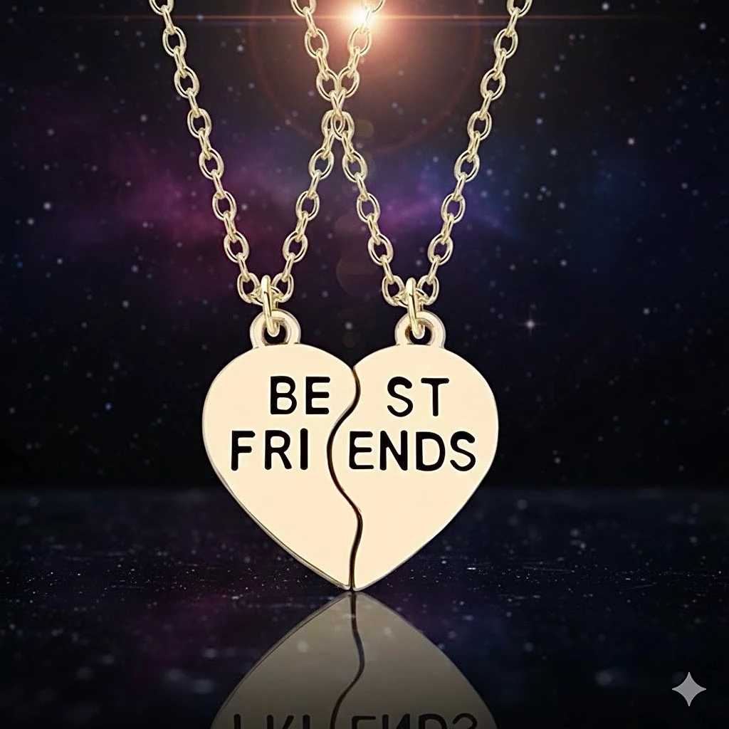 สร้อยคู่หัวใจ BEST FRIEND สีทอง สร้อยคู่ 2 คน สร้อยคู่รัก สร้อยใส่กับแฟน สร้อยเพื่อน 2 คน สร้อยใส่คู่กับเพื่อน ส่งจากไทย — ของมงคลหมวดความรักและความสัมพันธ์