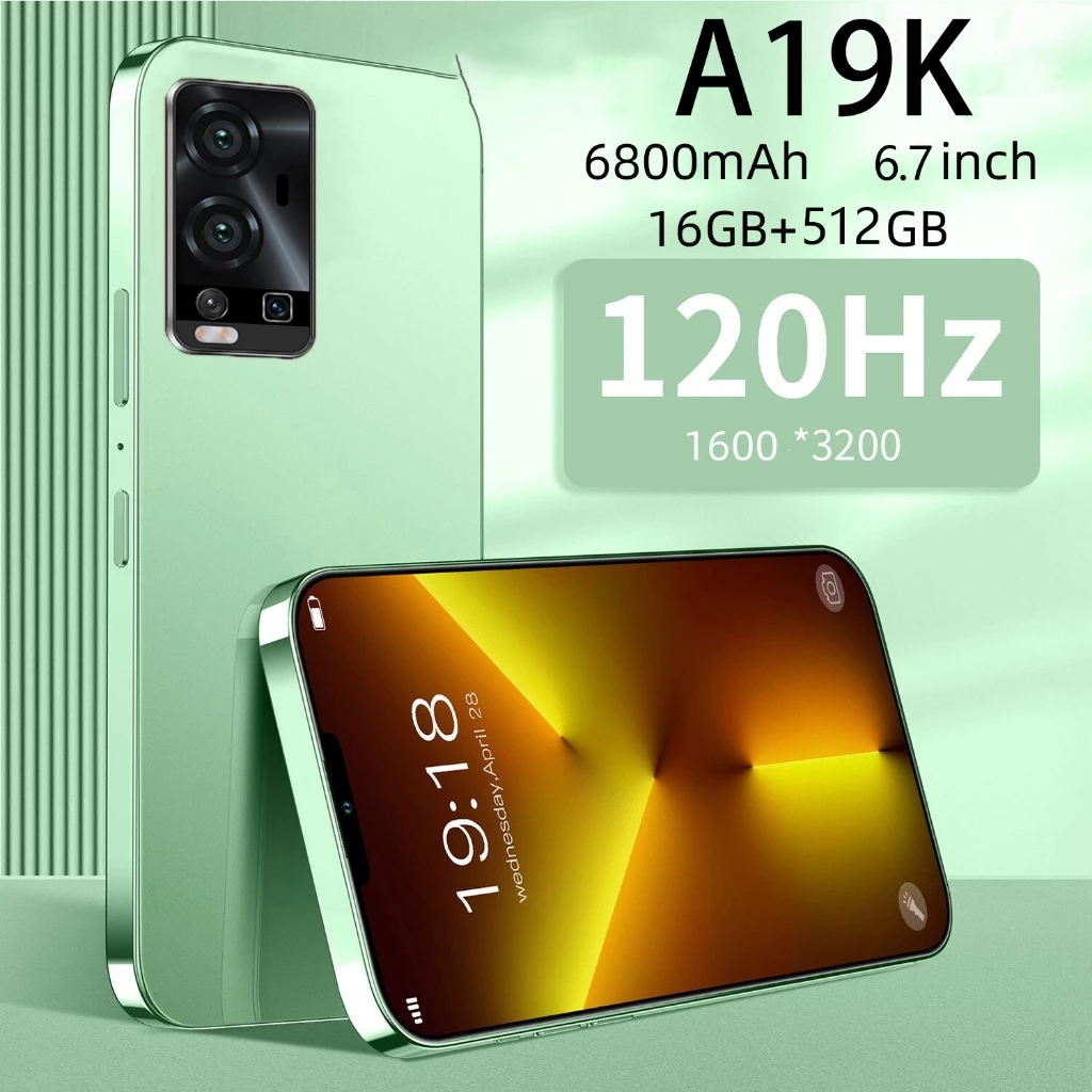โทรศัพท์มือถือ A19K 5G สมาร์ทโฟน 6.7นิ้ว รองรับ2ซิม Smartphone โทรศัพท์สมา RAM16GB+ROM512GB