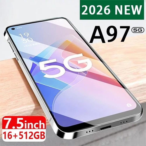 【รับประกัน1ปี】💥2026 A97 Smartphone 16GB+ROM 1024GB 6800mAh Android 14 4G/5G 7.5นิ้ว แบตเตอรี่ โทรศัพท์มือถือ รองรับ2ซิม