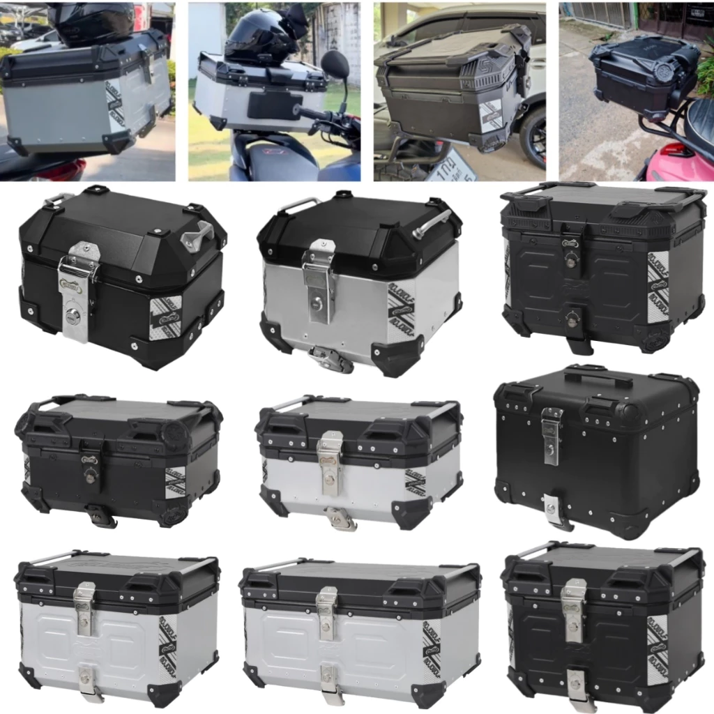 กล่องรถมอเตอร์ไซค์อลูมิเนียม 25L-65L พร้อมระบบล็อค ต้านโจรกรรม กันน้ำ กันสนิม กันฝุ่น