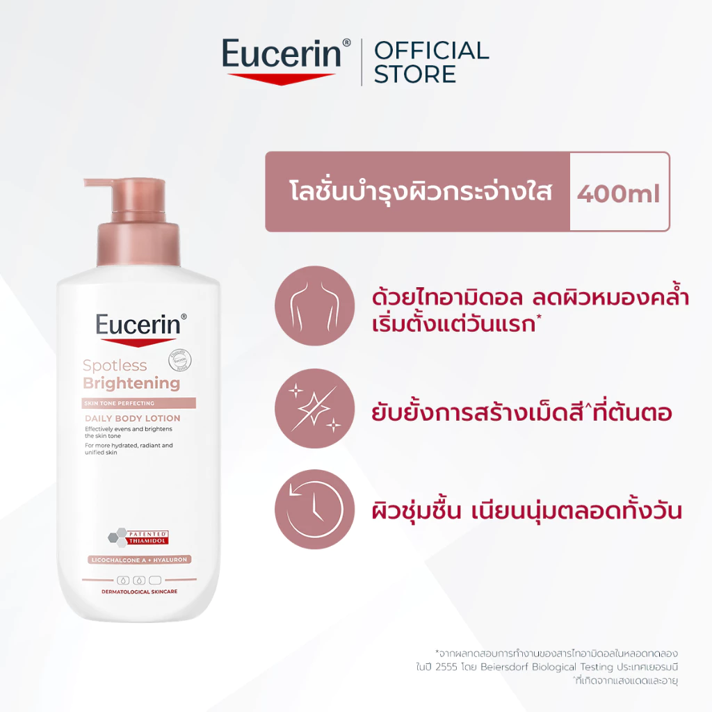 Eucerin SPOTLESS BRIGHTENING SKIN TONE PERFECTING BODY LOTION 400ml บอดี้โลชั่นบำรุงผิวกระจ่างใส