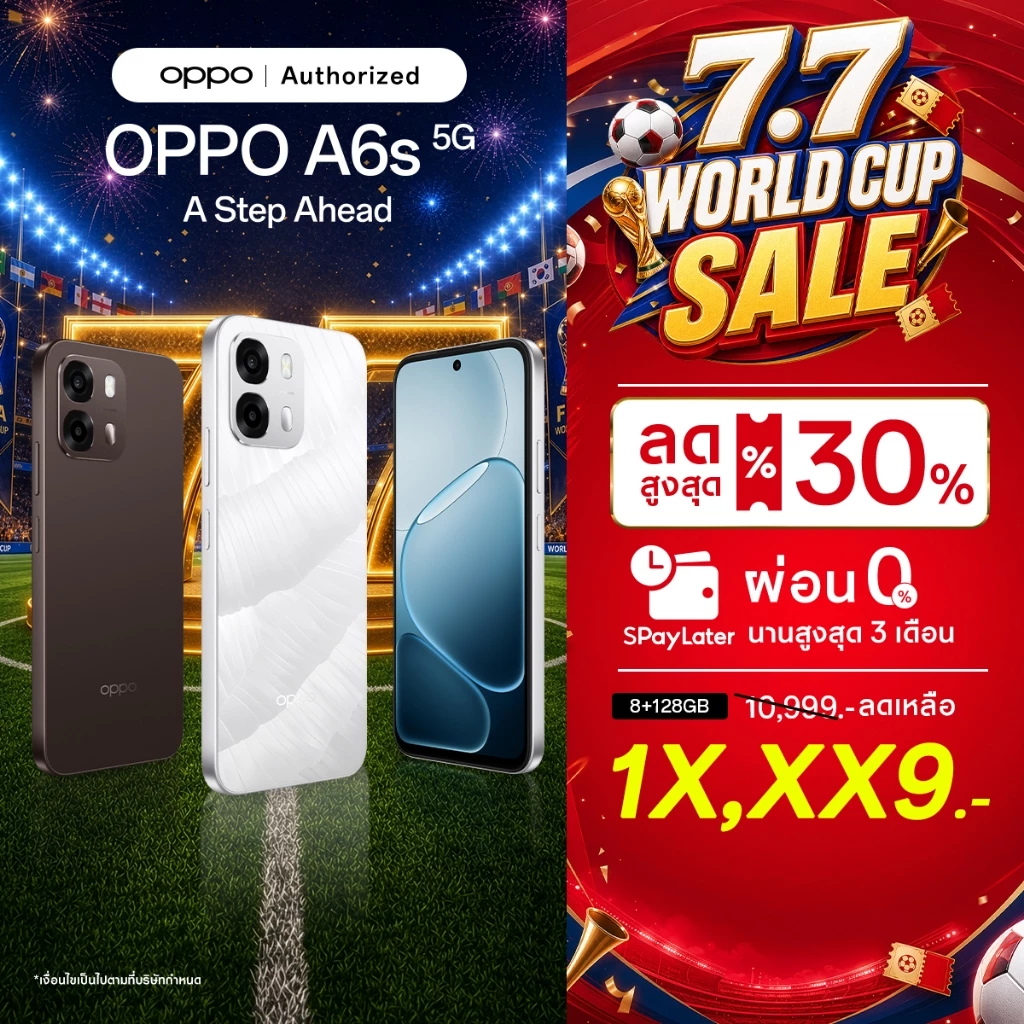 [New] OPPO A6s 5G(8+128G)โทรศัพท์มือถือ ทนทาน รวดเร็วและลื่นไหล กันน้ำกันฝุ่น IP69 SuperCool VC ชาร์จไว 80W แบต 7000 mAh