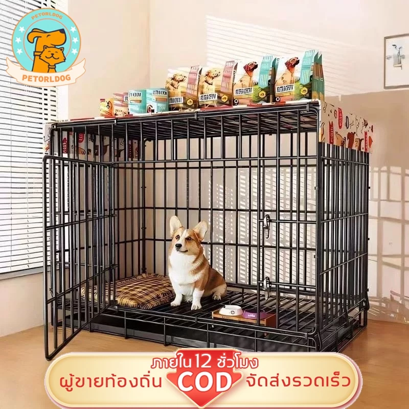 🐱Petorldog กรงหมาพับได้ กรงสุนัข กรงหมา กรงสัตว์เลี้ยง กรงแมว กรงกระต่าย ประกอบง่าย Foldable Cage