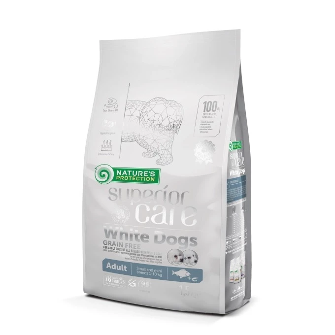 10 kg.Nature's Protection White Dog Grain Free White Fish Adult Small and Mini Breeds