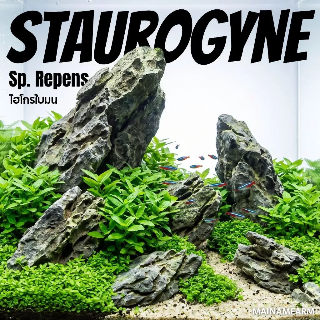ไฮโกรใบมน ไม้ปูพื้นหน้าตู้ - STAUROGYNE REPENS ต้นไม้น้ำ