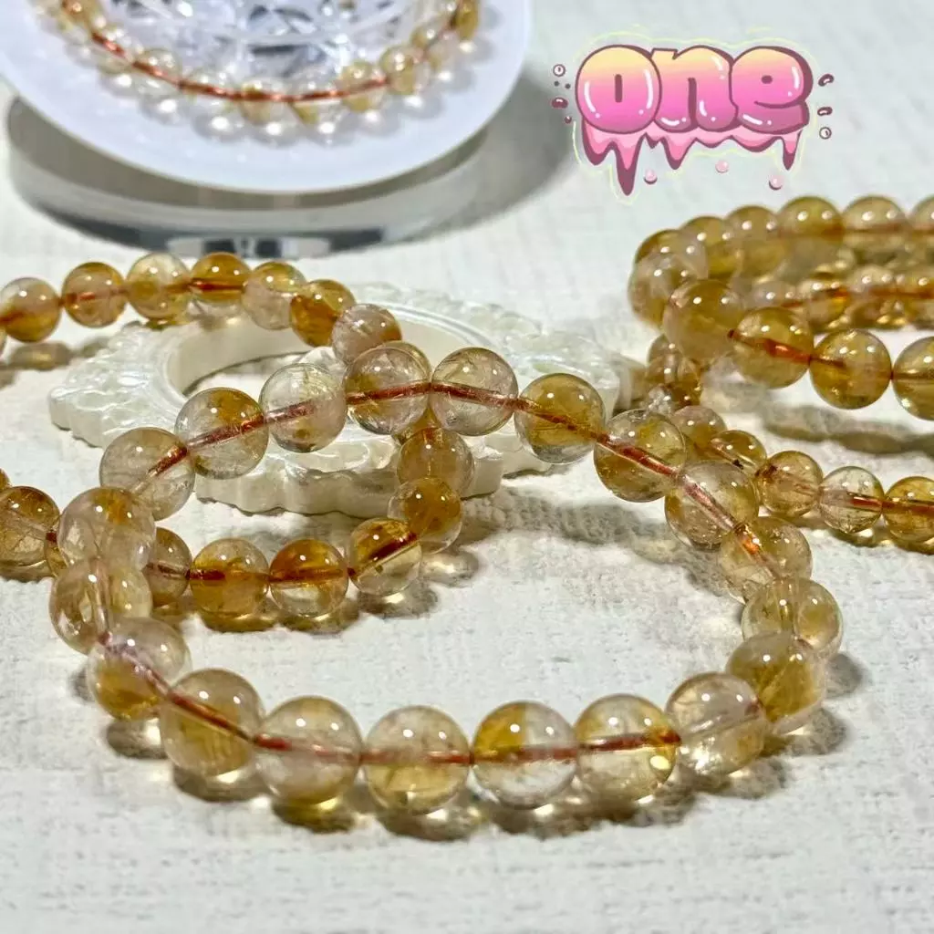 *หินธรรมชาติ * ซิทริน Citrine อัญมณีแห่งความมั่งคั่งและสติปัญญา ซิทรินเกรด5A กำไลหิน หินซิทริน — ของมงคลหมวดการเงินและโชคลาภ