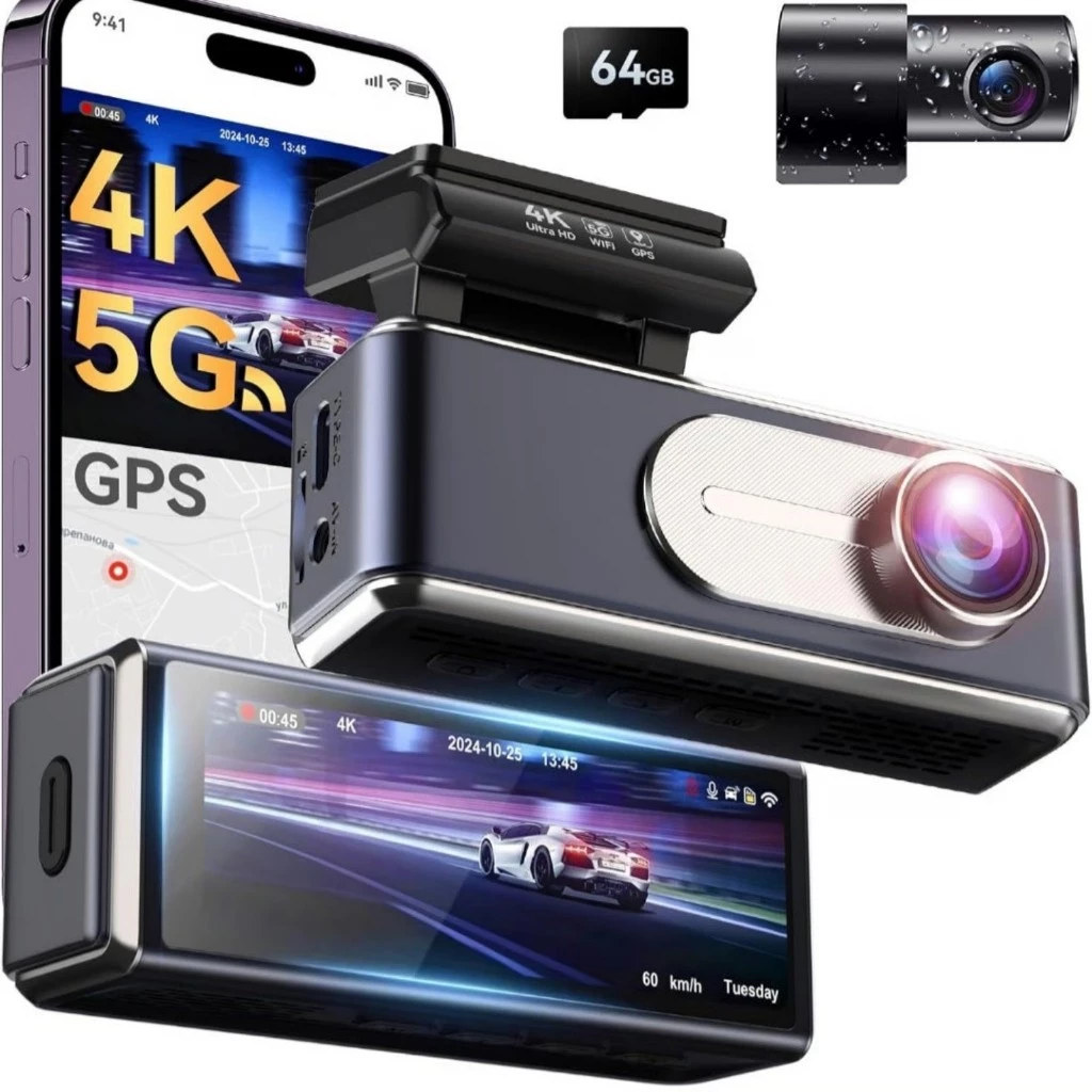 TGX-19 กล้องติดรถยนต์หน้า-หลัง 4K + 1080P WiFi Night Vision G-Sensor Parking Mode รองรับ GPS (ไม่แถมเมม)