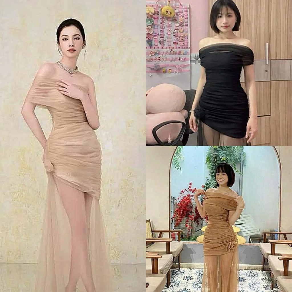 เดรสชีฟองสีนู๊ด ออกงาน มีรูปงานจริงมีวิดิโอ รัดรูปตามหุ่น สวยมาก เดรสงานแต่ง เดรสปาร์ตี้ เดรสเที่ยว เดรสวันเกิด — ของมงคลหมวดสีมงคล