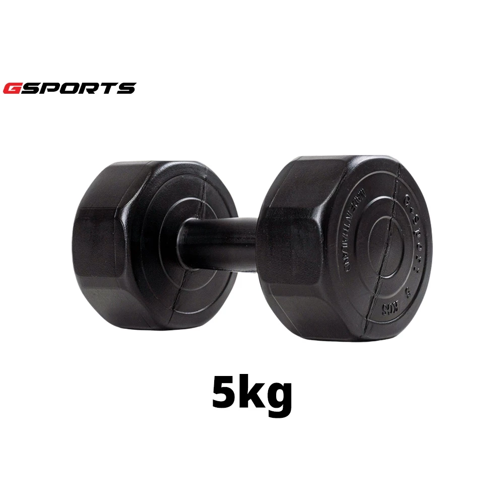 GSports ดัมเบลพลาสติก เหลี่ยม 5 kg จำนวน 1 ชิ้น Dumbbell 5 kg 1 pc.
