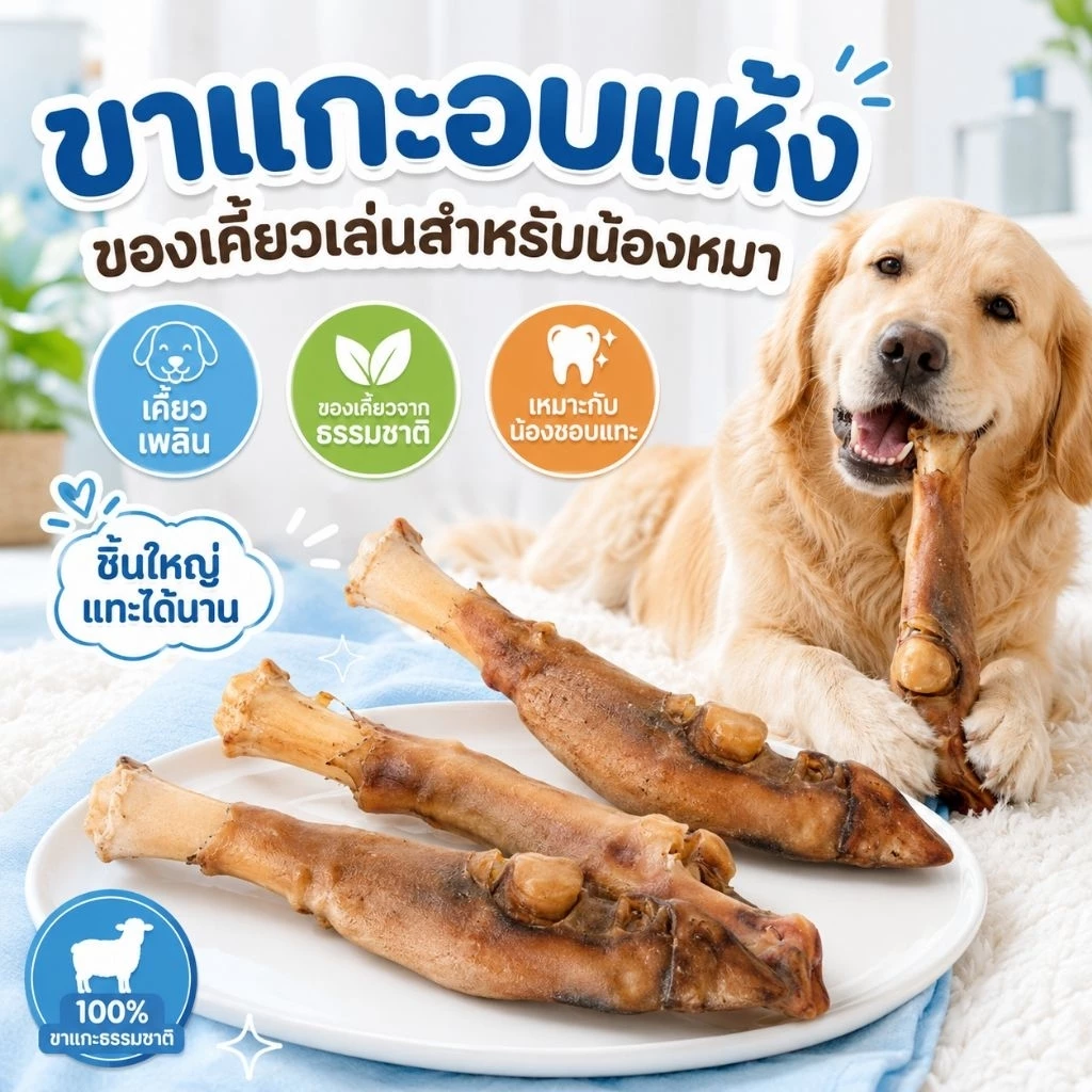 ร้านไทย พร้อมส่ง ส่งไว 🔥🔥 Eddga ขาแกะ ท่อนใหญ่ ทั้งขา ขนมขัดฟัน หมา มีแคลเซียมจากกระดูกอ่อน หมาชอบมาก
