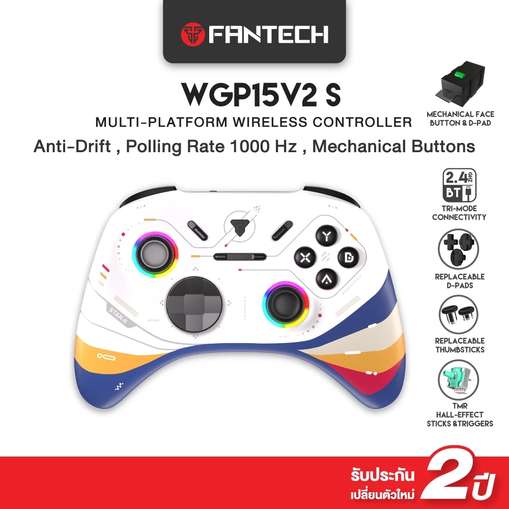 FANTECH Wireless gaming controller จอยเกมมิ่งไร้สาย / bluetooth รองรับ PC,PS, Android,IOS,รุ่น WGP15